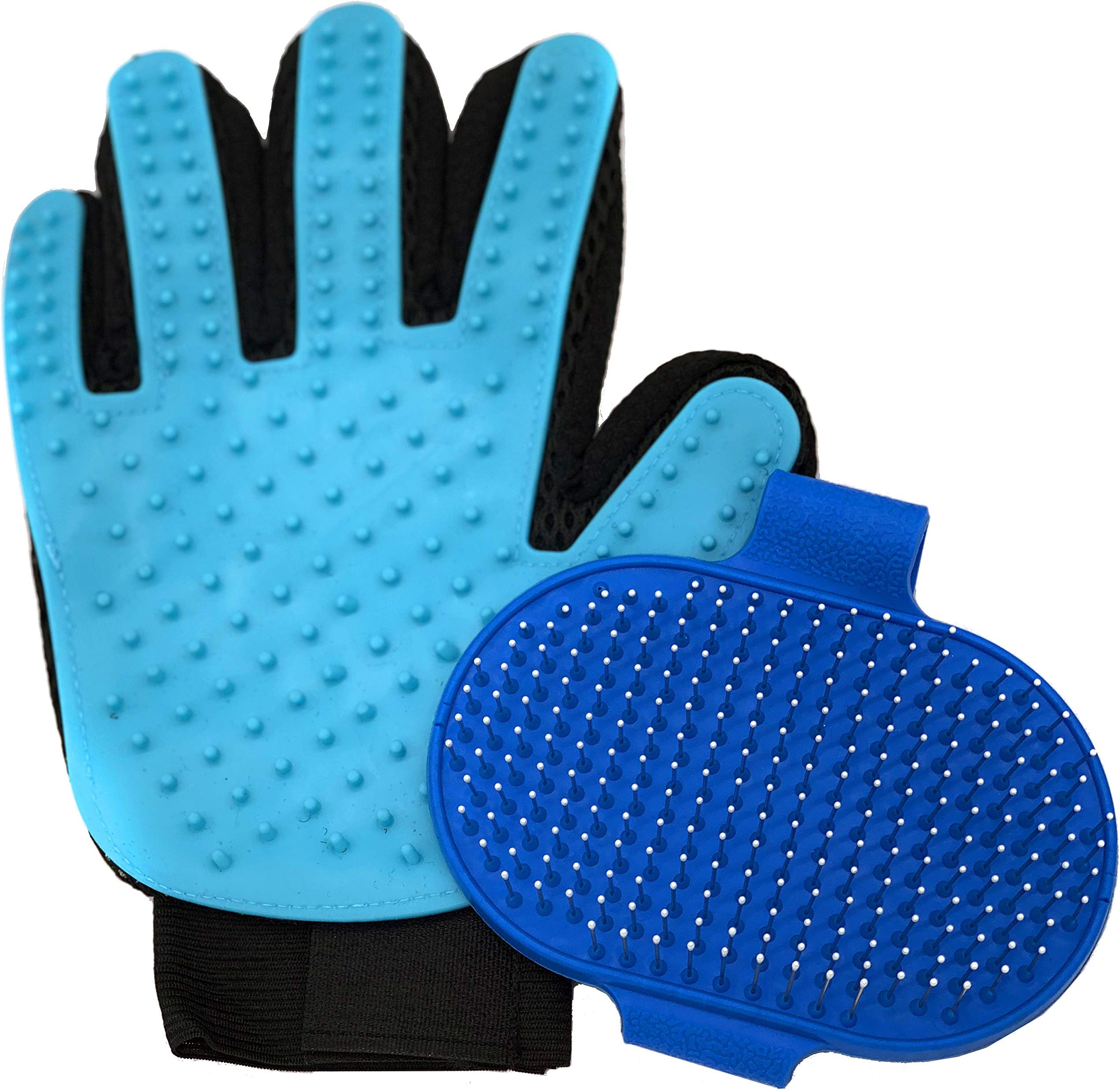 Pet Shampoo Brush Set - Includes Dog Bath Brush and Dog Washing Glove - 2 Effective Tools for Bathing Dog or Cat