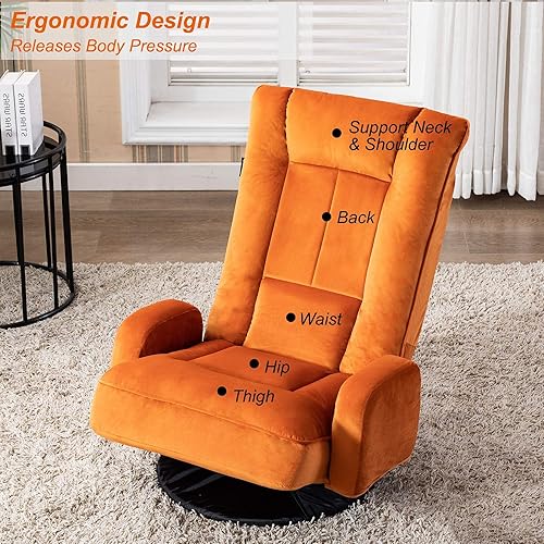 Artechworks Swivel Video Gaming Chair with Arms, Velvet Floor