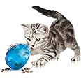 PetSafe Cat Egg-Cersizer Interactive Toy and Meal Dispenser, Use with Food or Treats - PTY00-13747,Blues & Purples