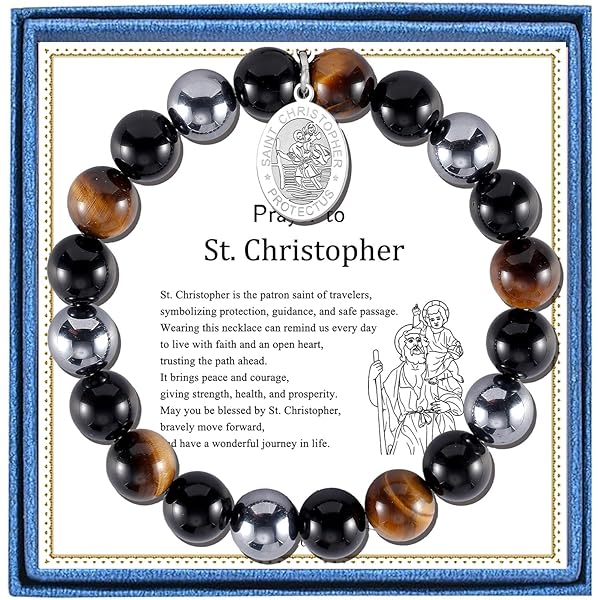 Pulsera De San Cristóbal De Plata De Ley 925 Arcángel Cristóbal Amuleto Patrono Pulseras Medallas Colgantes De Joyería Religiosa Cristiana Para