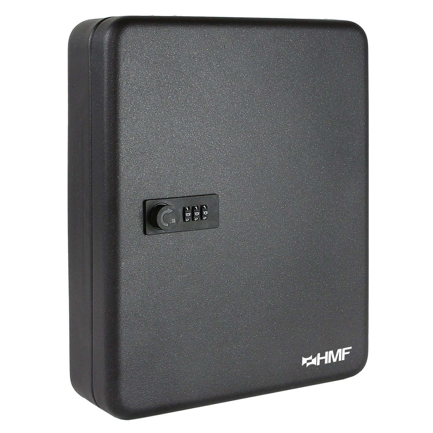 HMF 14500-02 Key Box, Key Cabinet, Combination Lock, 45 Keys, 30 x 24 x 7,5 cm, black