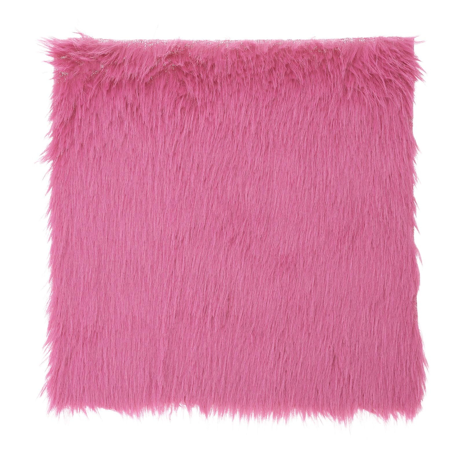 DMiotech 14"x14" Hot Pink Faux Fur Square Fabric, Fluffy Faux Fur for Crafts, Gnomes, Animal Costumes, Cushions