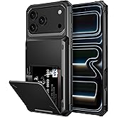 Vofolen for iPhone 17 Pro Max Case Wallet with Card Holder Dual Layer Heavy Duty Shockproof Drop Protection Hidden Flip 4-Card Slots Pocket Phone Cover for Women Men, 6.9 Inch Black