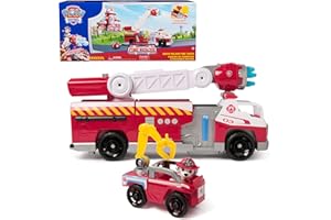 PAW Patrol Fire Rescue: Rapid Reload Fire Truck with Marshall Figure, Quick-Fire Launcher, Lights & Sounds, Kids Toys for Boy