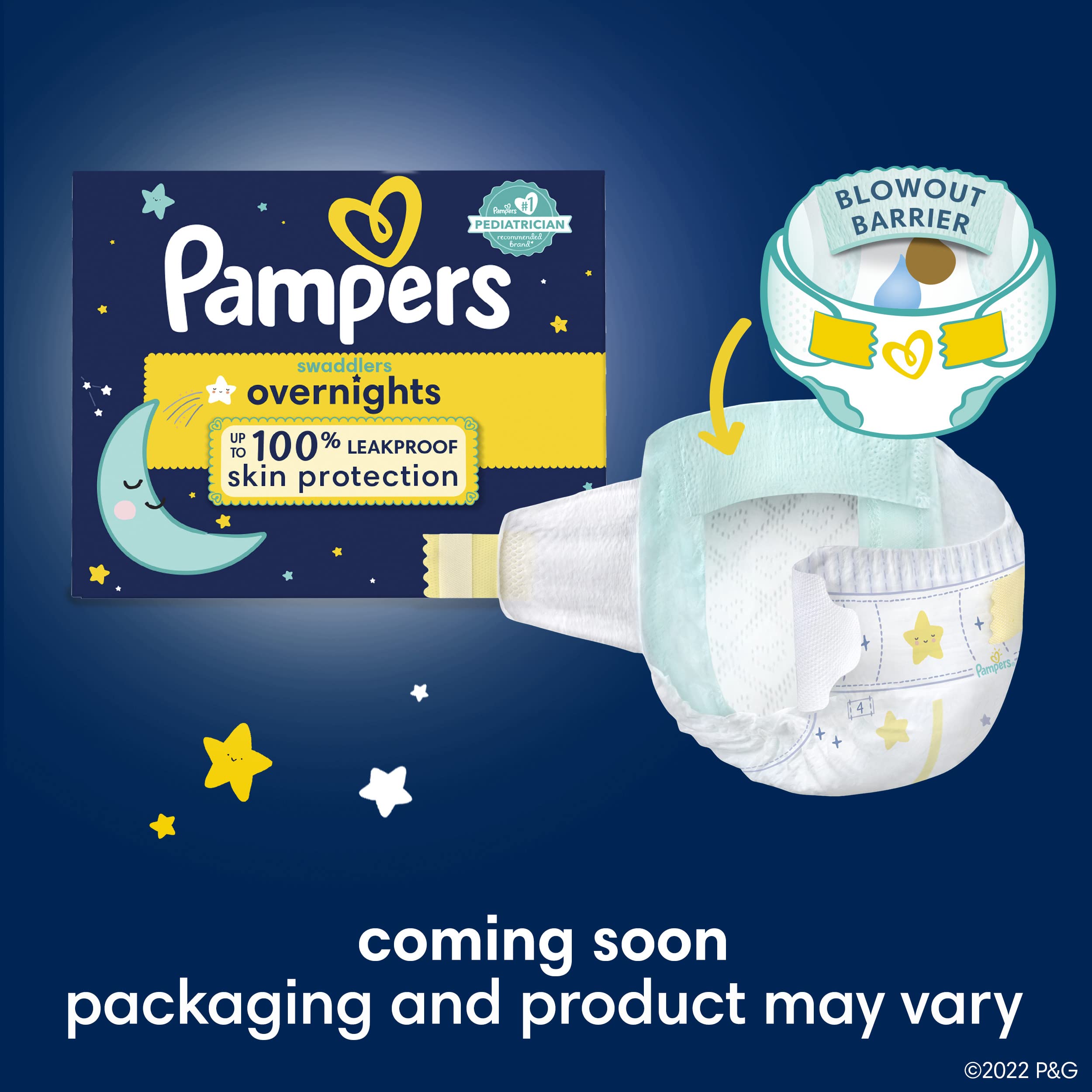 Pampers Swaddlers Overnights Diapers - Size 5, 50 Count, Disposable Baby Diapers, Night Time Skin Protection