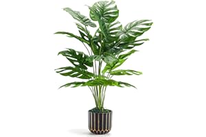Der Rose 28'' Fake Plants Tall Artificial Monstera Faux Plants Indoor for Living Room Home House Decor
