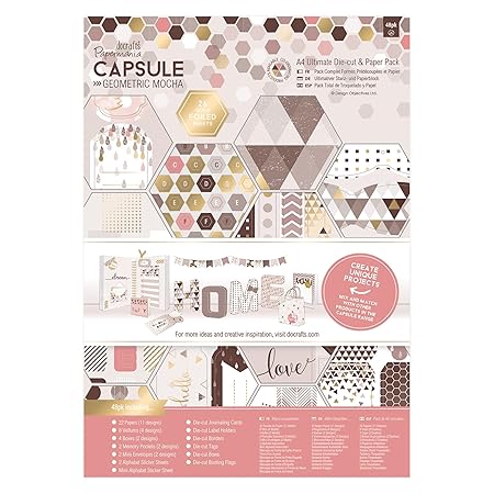 Docrafts Ultimate gestanzt und Papier Pack, Papier, Mokka, A4, 48 Stück