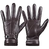 Potopok Winter Sheepskin Leather Gloves for