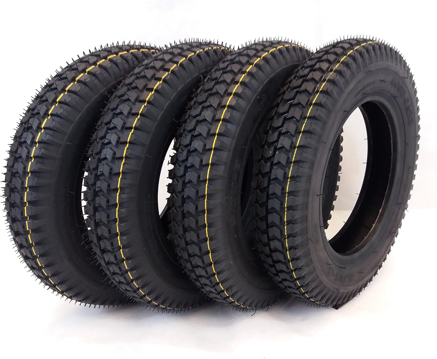 4 x 300x8 Black Block Tread Mobility Scooter Tyres 3.008 Powerchair