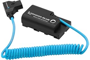 KONDOR BLUE | D-Tap to NPF Coiled Dummy Battery Cable for Sony L-Series | Blue