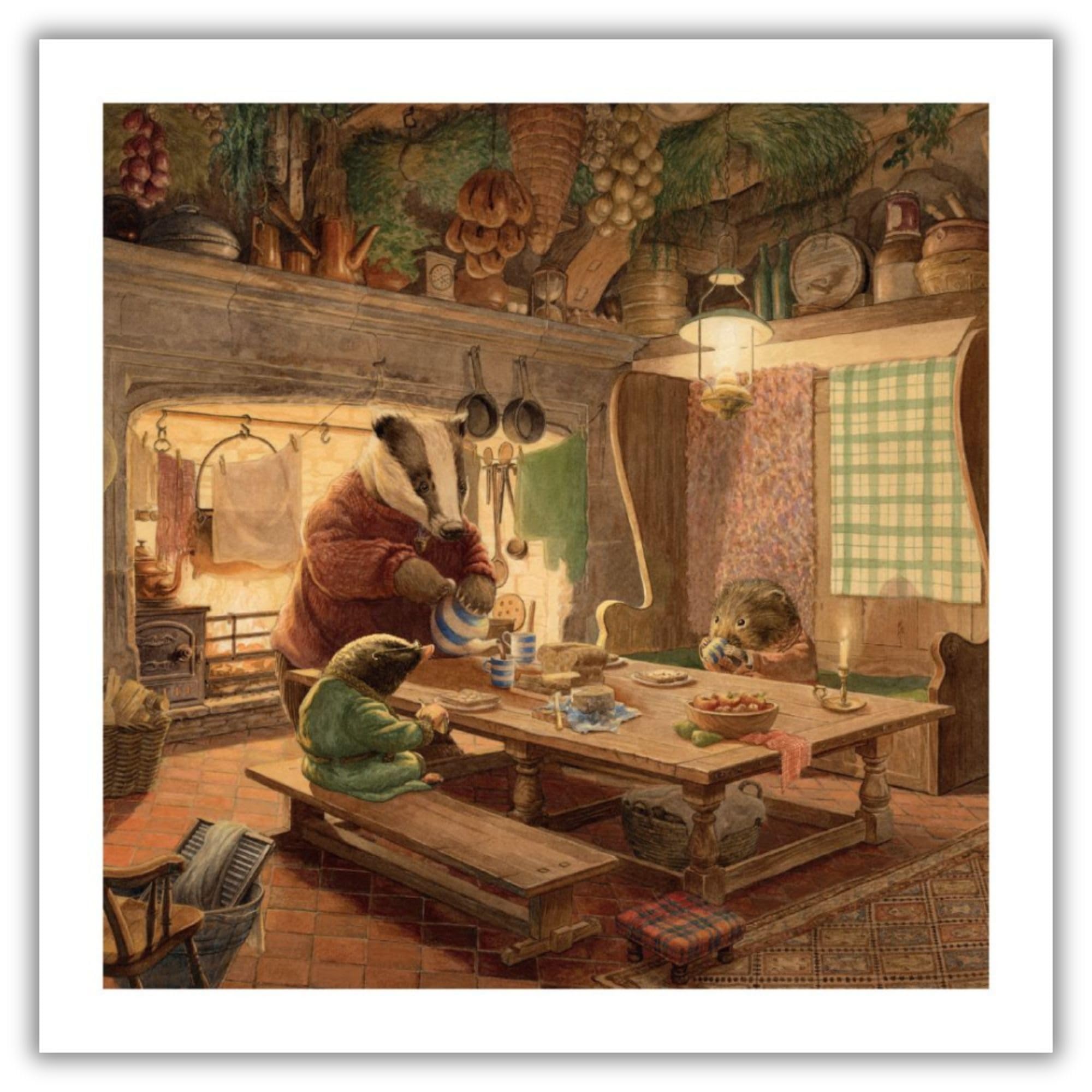 Museums & Galleries Christmas Cards Pack of 8 - Wind in the Willows Badger and Toad Design - Festive Christmas Cards Multipack