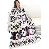 Catalonia Wearable Blanket with Sleeves and Pocket, Soft Comfy Fleece Snuggy Wrap Throws Blanket Robe for Women and Men
