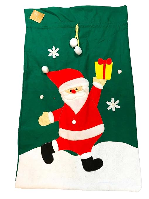 Sacco Di Natale In Feltro Gigante Di Colore Verde Con