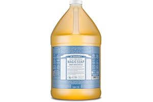 Dr. Bronner’s - Pure-Castile Liquid Soap (Baby Unscented, 3.8 L) - Made with Organic Oils, 18-in-1 Uses: Face, Hair, Laundry 