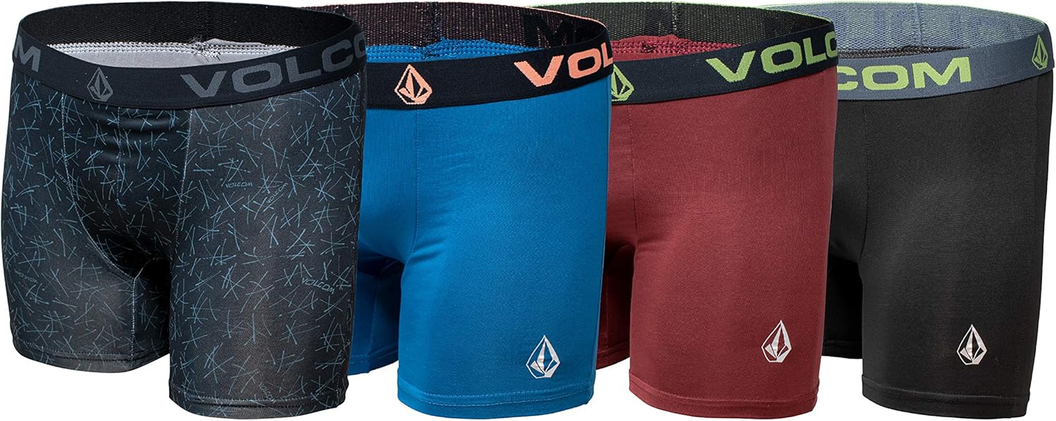 Boys Boxer Briefs Performance Underwear (Multi/Black/Maroon/Blue