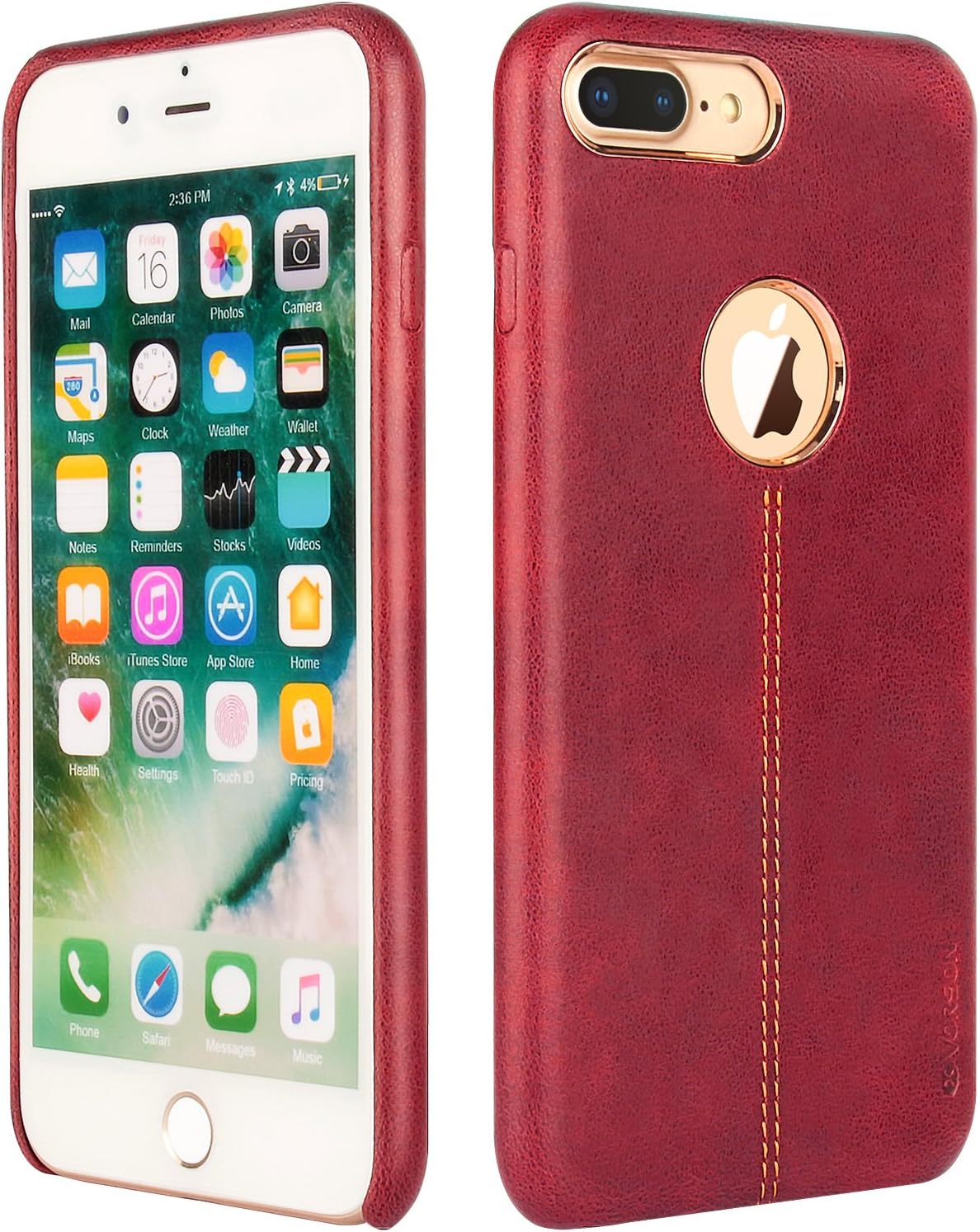 iPhone 8 Plus Leather Case Slim Fit Protective Shell for