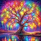 DIYCYCY Tree of Life Diamond Painting Kits for Adults,Full Drill Diamond Art Kits for Beginners,Round 5D DIY Diamond Dots Paintings, Diamonds Pictures Gem Art and Crafts Home Decor 13.78x13.78 inch