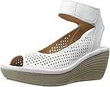 CLARKS Women's Reedly Salene White Leather Sandal