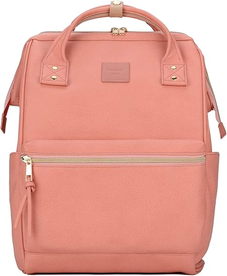 pink leather backpack diaper bag