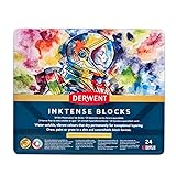 Derwent Inktense Blocks 24 Tin, Set of 24, 8mm