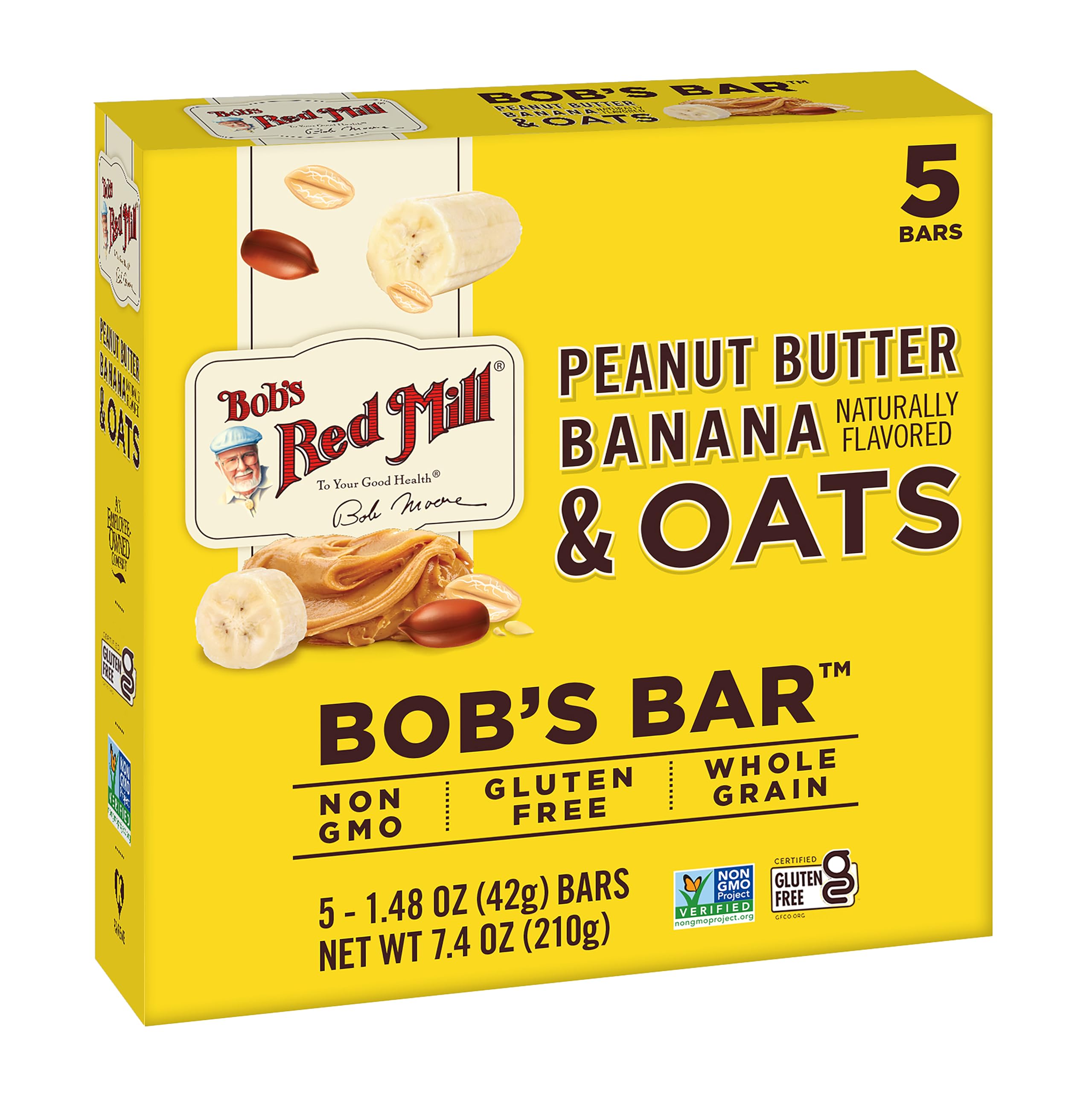 Photo 1 of **PACK3**Bob's Red Mill 5pk PB Banana & Oats Bar, 5 bars (Pack of 1) - Non GMO, Gluten Free, Kosher