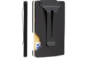 Slim Wallet for Men,RFID Blocking Minimalist Metal Wallet, Money Clip/Cash Holder, Front Pocket Aluminum Credit Card Holder, Ideal Gift for Men,Matte Black