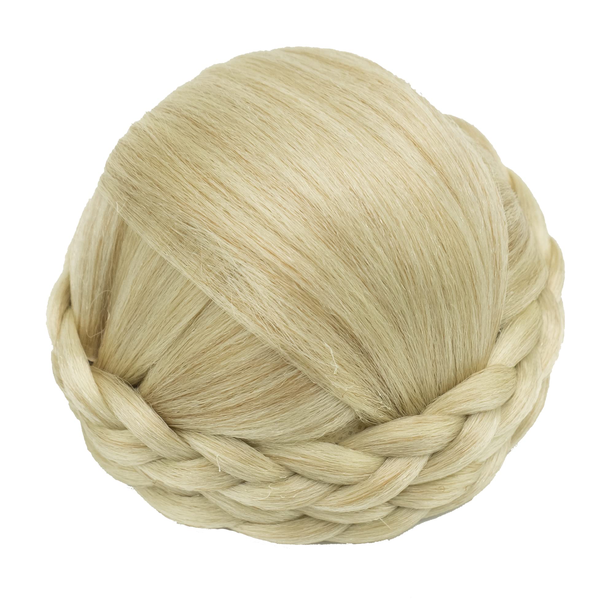 IMISSU Small Size Hair Bun Wigs Updo Styles Braided Chignon Dancer Hair Covers Donut Hairpiece Scrunchie (Blonde)