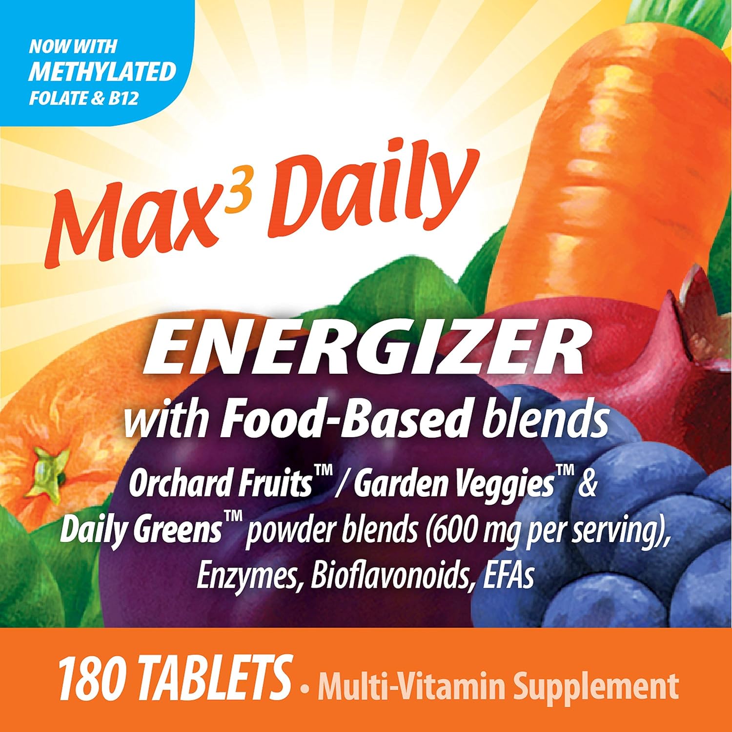 Nature's Way Alive! Max3 Daily Adult Multivitamin, Food-Based Blends (1, 060mgper serving) & Antioxidants, 180 Tablets: Health & Personal Care