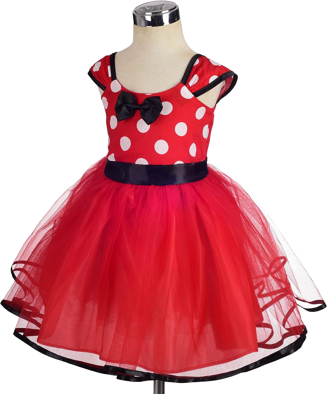 Lito Angels Princess CostumeFancy Dress Up Costume with Mouse Ears Hair Hoop for World Book Day Kids Girls Halloween Birthday Party Mini Polka Dot Tulle Skirt - Image 4