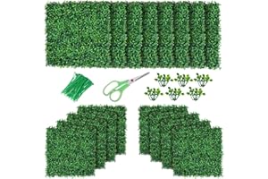 POZOY 16 PCS Artificial Grass Wall Panels 20"x20" Boxwood Hedge Greenery Wall Backdrop with UV Protection for Home Green Garden Decor Privacy Fence Balcony Screen Indoor Outdoor