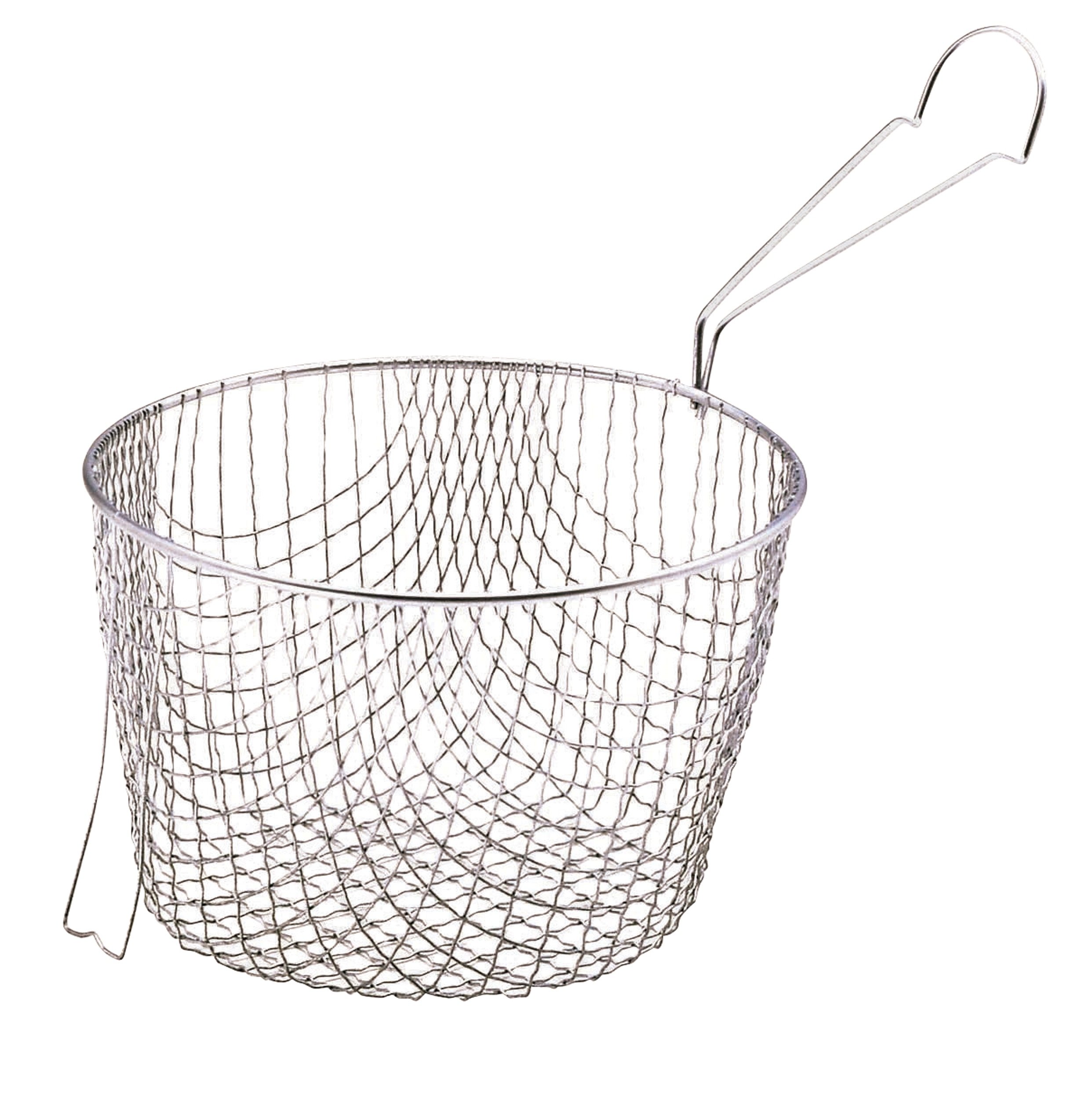KitchenCraft Deep Fryer Basket, Extra Deep, Stainless Steel, Designed for Safety and to fit 2 cm (8'') Pans, Silver
