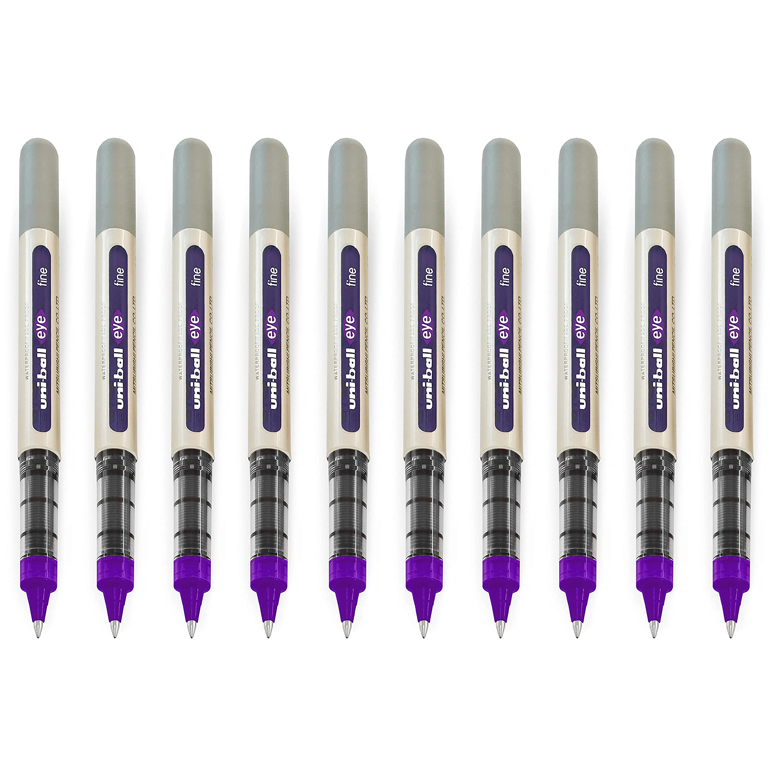 uni-ball EYE - UB-157E Rollerball Pens - 0.7mm Nib - Violet - Pack of 10