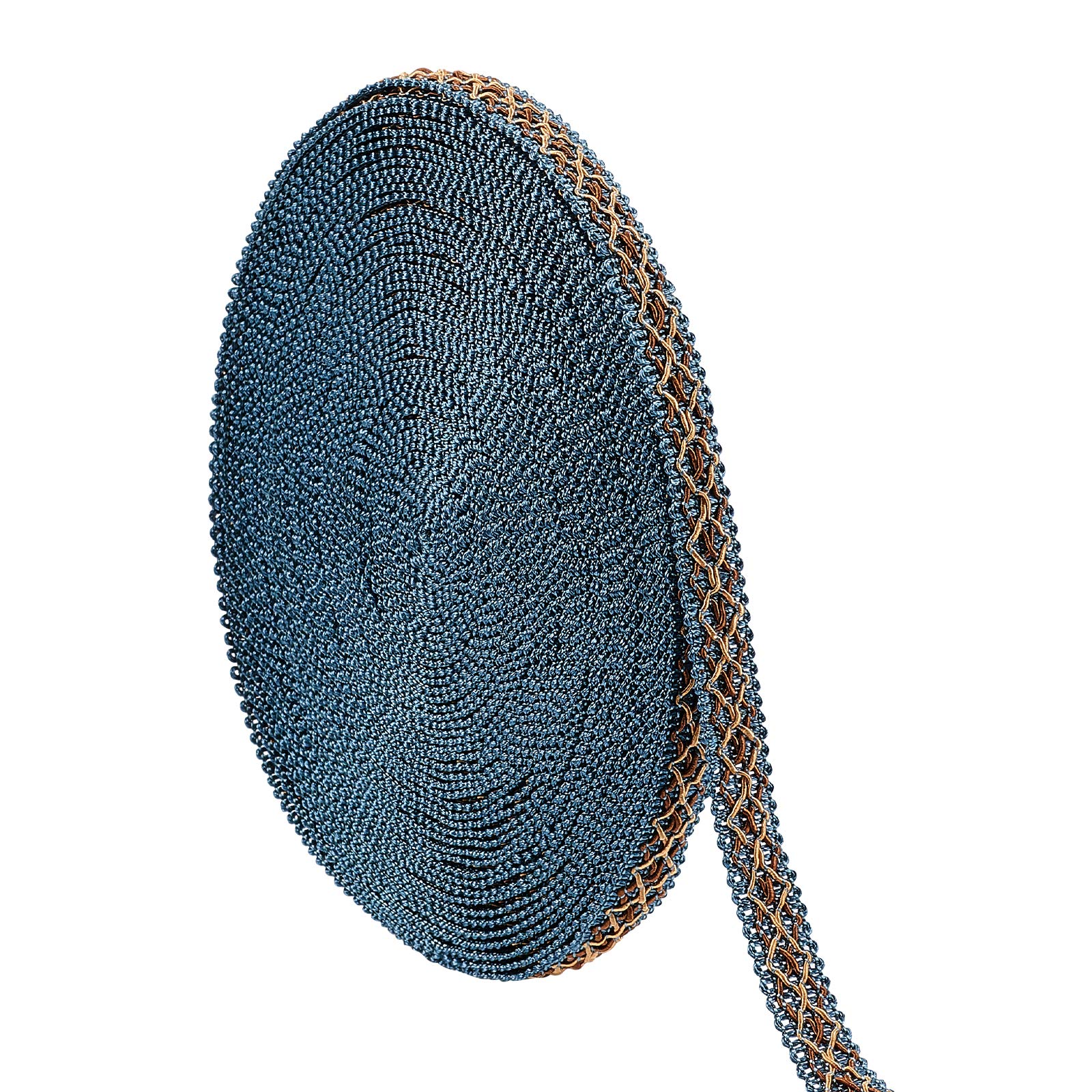 PandaHall 15M(16 Yards) 1/2"(14mm) Polyester Rhombus Pattern Gimp Braid Trim for Costume DIY Crafts Sewing Jewellery Making Home Decoration, Steel Blue