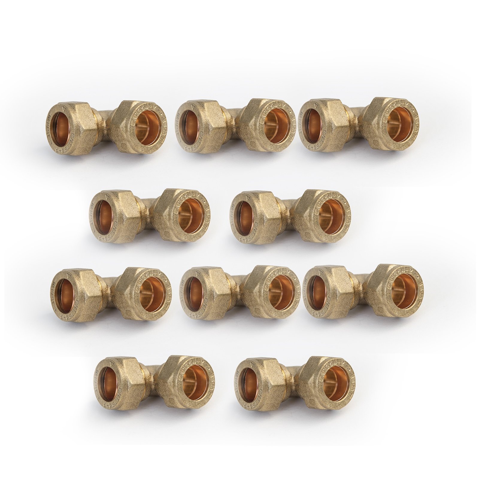 15mm Elbow Brass Compression (Pack Qty 10)