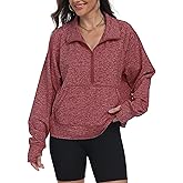 Kimmery Womens Half Zip Fleece Sweatshirt for Women Pullover Sweatshirts with Kangaroo Pocket Athletic Daily Outfits