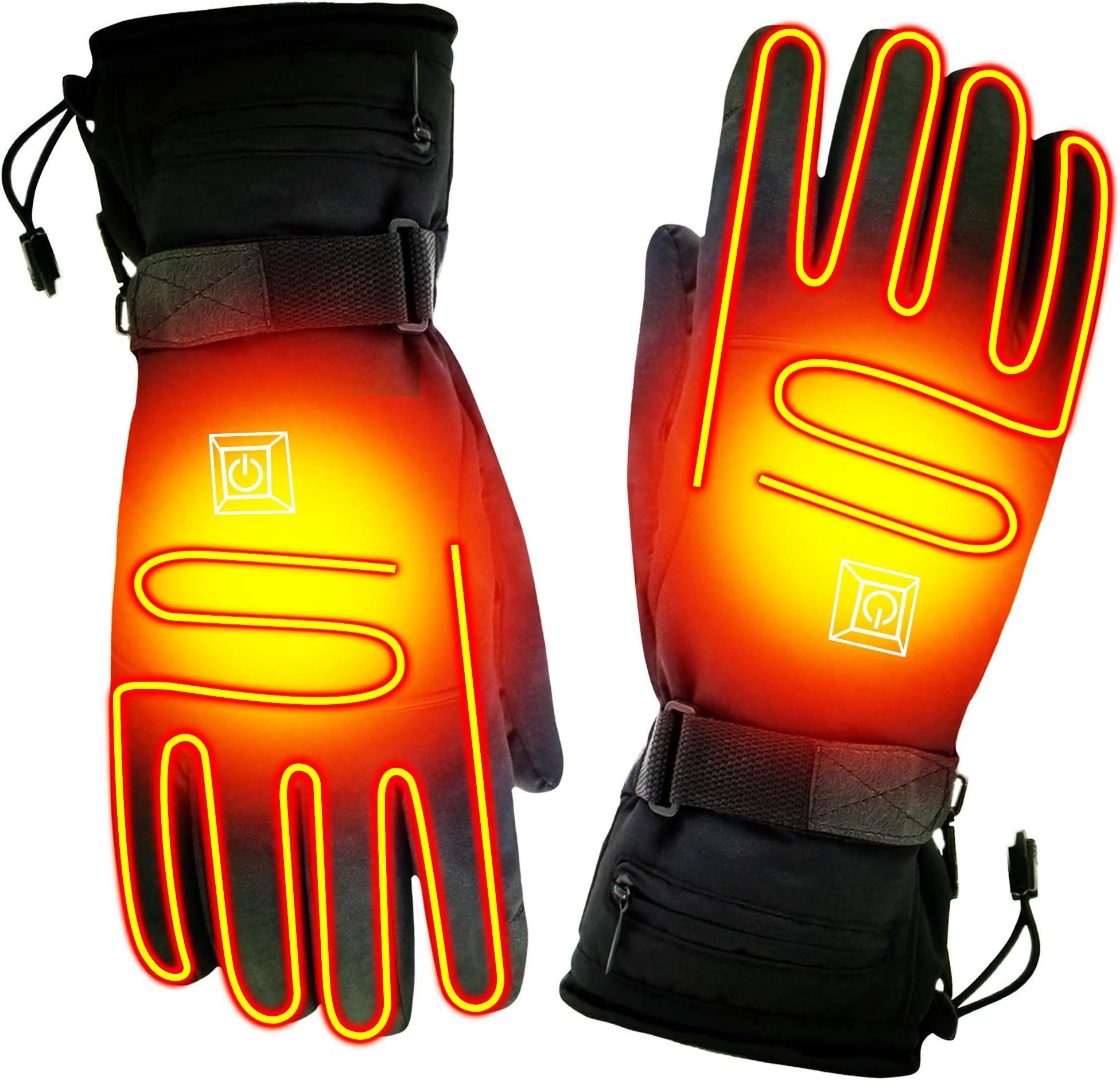 Spring Rechargeable Electric Heated Gloves,Touchscreen Waterproof Cold Weather Thermal Heated Gloves,Hand Warmer Gloves for Hunting Fishing Skiing Camping Cycling