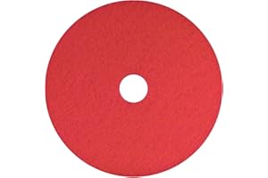 Americo Red Buffer Floor Pad, for Light Cleaning and Buffing, 13" Diameter, 3.25" Center Hole, 5 Pads/Case, Made of 100% Recycled Content, USA Made