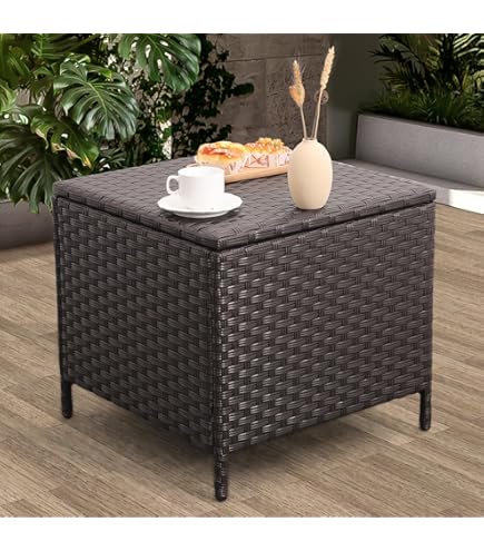 Wicker Amazon Small Patio Side Table Outdoor Wicker Side Table