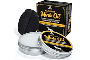 MEKER Mink Oil for Leather Boots, Leather Conditioner and Cleaner 3.52oz-All-Natural Waterproof Soften and Restore Shoes
