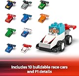 LEGO DUPLO Town F1 Team Race Cars & Drivers 10 Cars Crane Lights Podium 2+ view 4