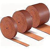 Liliaafar 3 Rolls Faux Leather Straps for Crafts Single Sided Faux Leather Strips 0.5/1/2 Inches Wide 78.7 Inches Long 2 mm Thickness for Bracelets Making DIY Art Belt Tooling Wrapping(Brown)