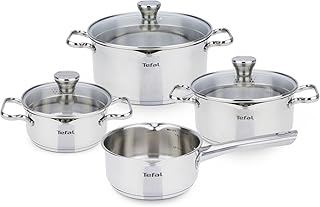 Tefal A705A8 Duetto Edelstahl Kochtopf-Set 7-Teilig induktionsgeeignet, spülmaschinengeeignet, backofengeeignet (ausser Deckel)