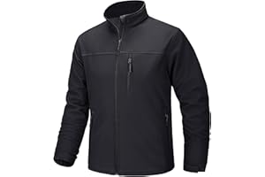 TACVASEN Men's Lightweight Softshell Jacket Fleece Lined Windbreaker Waterproof Coats for Tactical Hunting Hiking