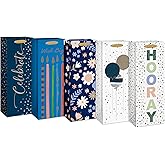 American Greetings Multi Design Wine Gift Bags, All Occasions (5 Bags)