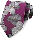 Elfeves Mens Sangria Purple Grey Suit Tie Modern