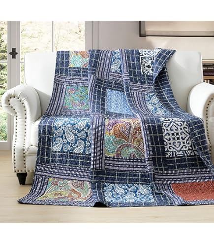 Amazon.com: Elegant Decor Chelsea Cotton Patchwork Quilt