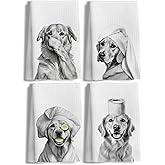 LUKIPOM Funny Golden Retriever Gifts Bathroom Hand Towels Set of 4, Golden Retriever Gifts for Women, Dog Bathroom Decor,16x24 Inch