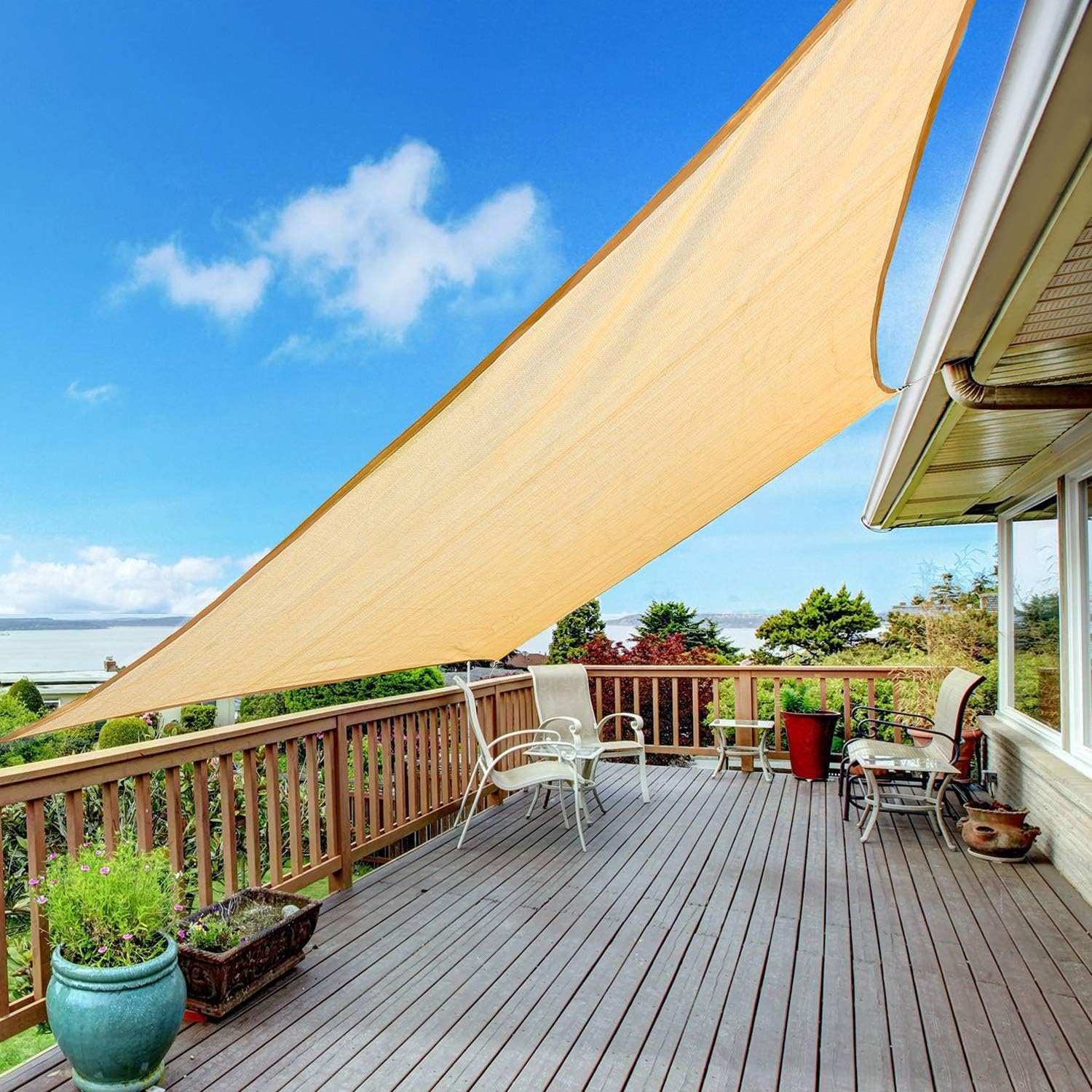 Kupton 6.56' x 10' Sun Shade Sail Rectangle Canopy Awning Sun Cover, 95% UV Block Sunshade Sails, Water & Air Permeable, Perfect for Outdoor Patio Balcony Backyard Yard Carpark Swimming Pool Garden
