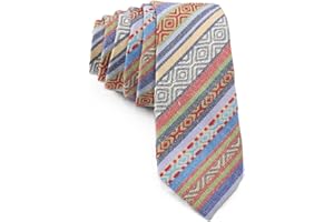 Otis & Oliver Skinny Tie Cotton Striped Modern Necktie Great for Weddings, Dances, Missionaries, Dads, Grooms and Groomsmen