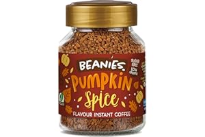 BEANIES THE FLAVOUR CO Beanies Flavour Instant Coffee -Pumpkin Spice Instant Flavored Coffee - Bold & Adventurous Full-On Flavor - An Indulgent Sugar Free Taste Explosion - Low Calorie - Vegan & Gluten Free - Wheat & Dairy Free, 50g jar